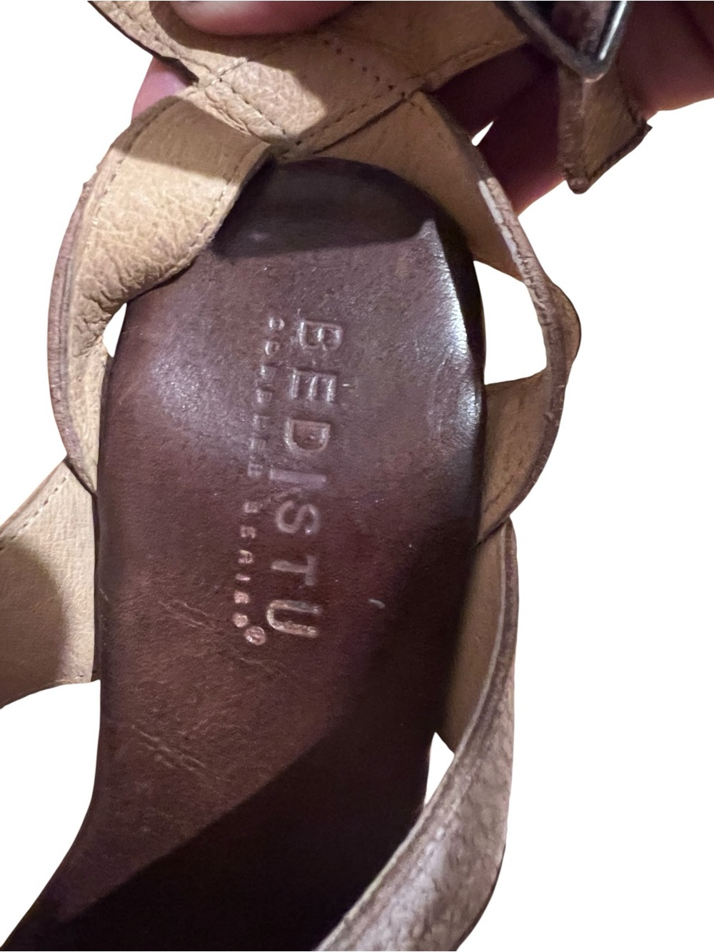 Bed Stu SOPHIE Distressed Leather Boho Style Platform Heel Brown Sandals Size 8 - Picture 6 of 7